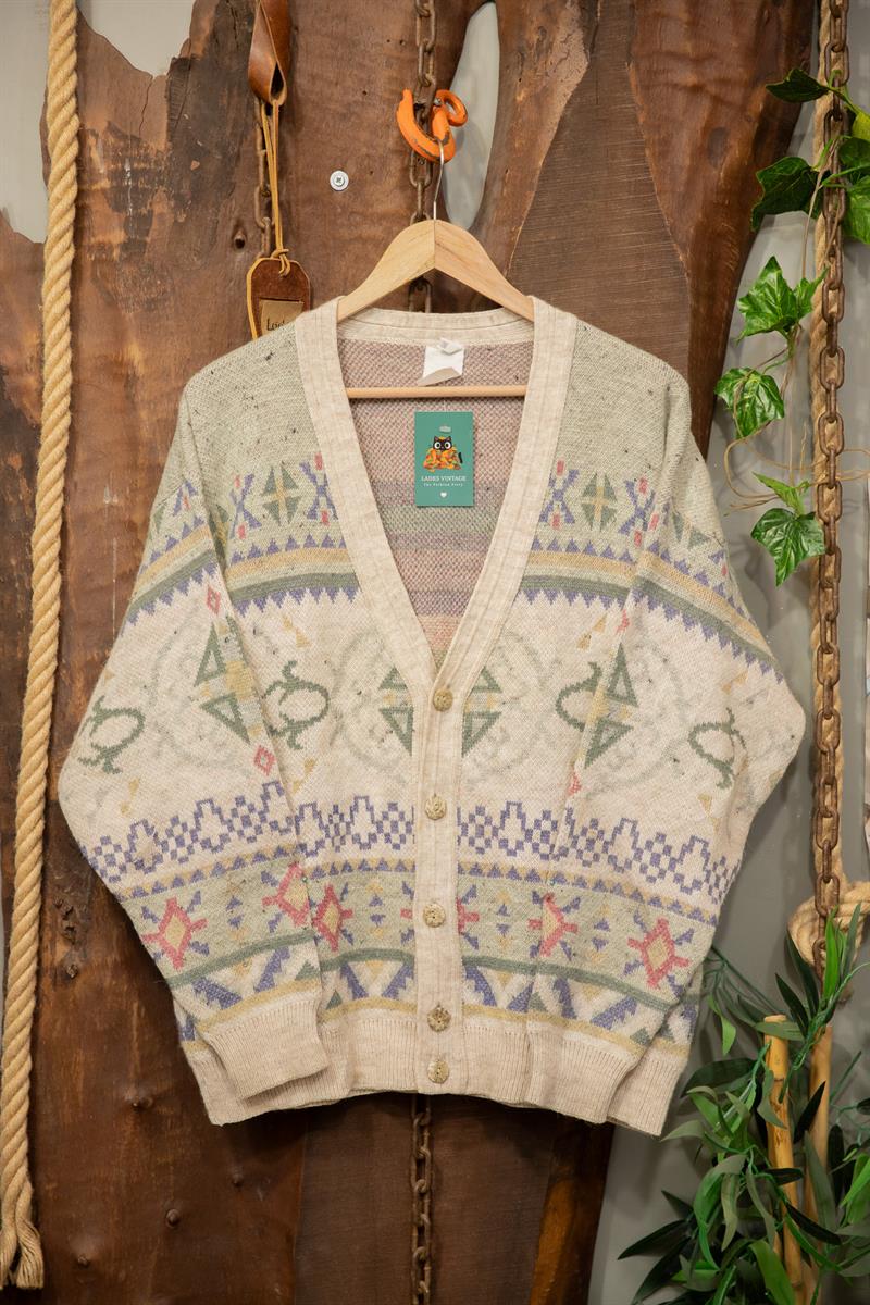 90s Etnik Wool Hırka