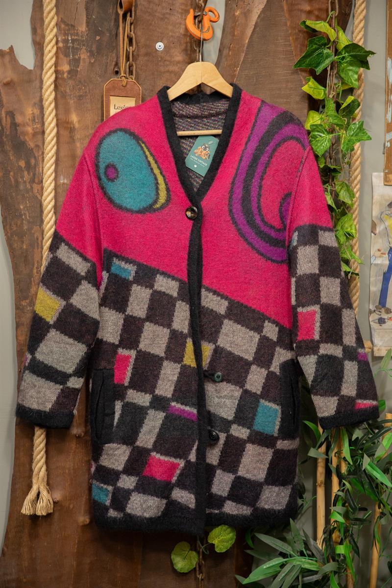 90s Eye Art Wool Hırka