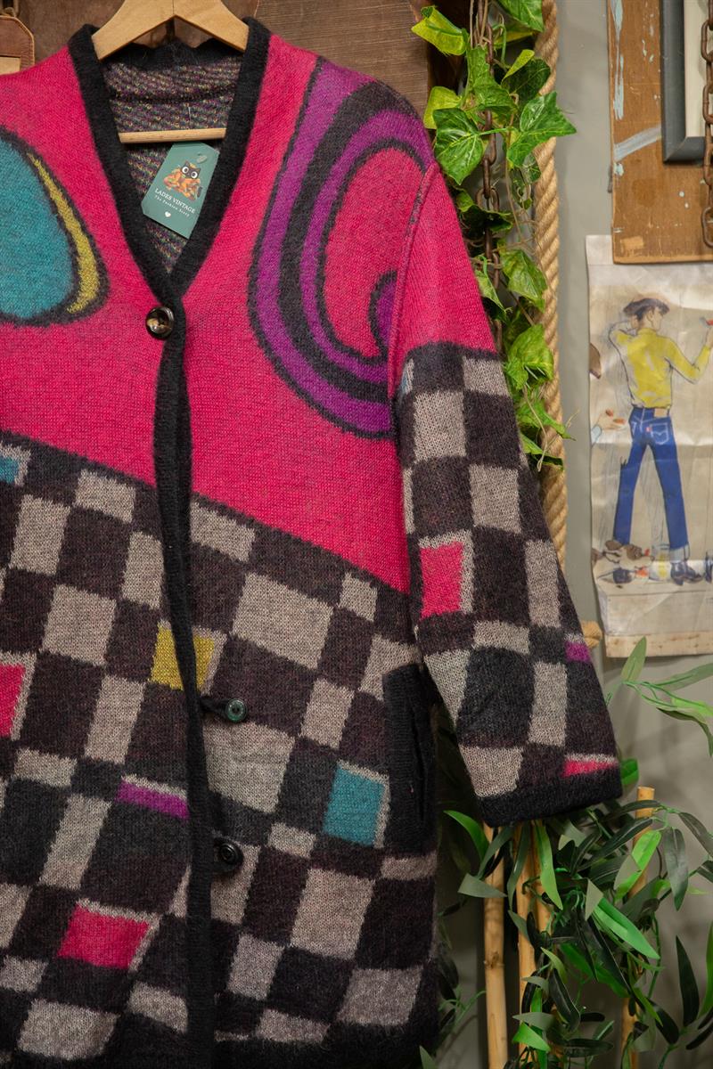 90s Eye Art Wool Hırka