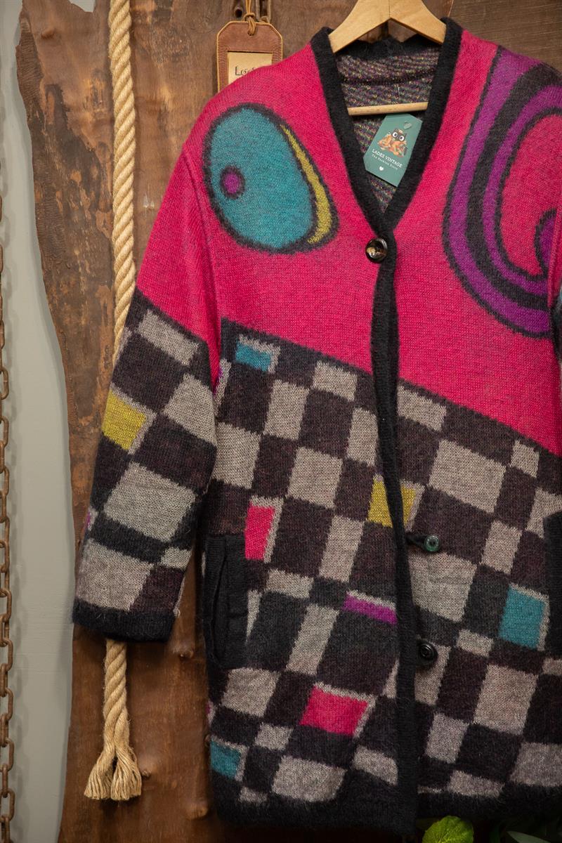 90s Eye Art Wool Hırka