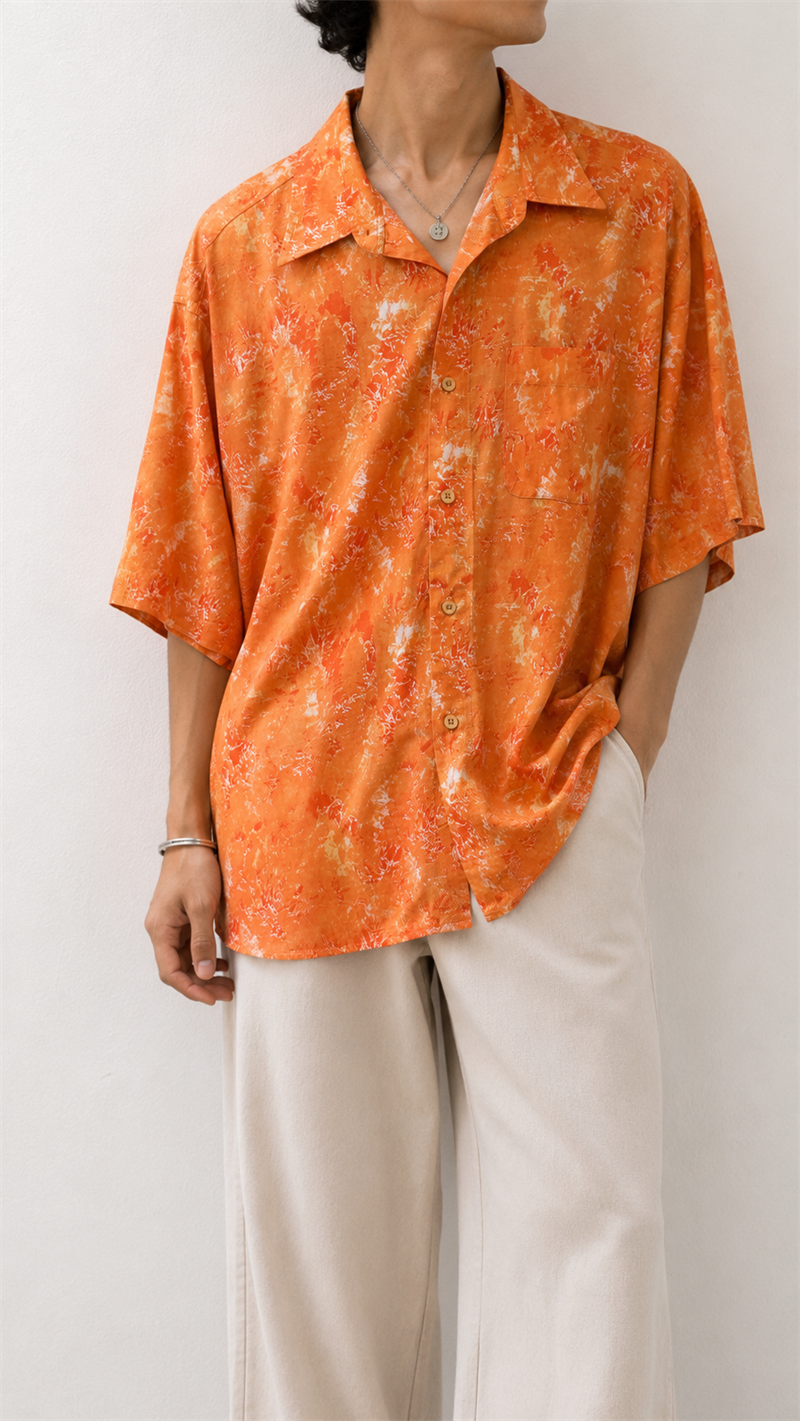 90s Festival Batik Desen Gömlek