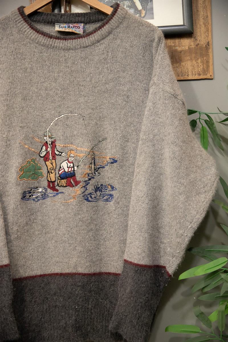 90s Fishermans Wool Örgü Kazak