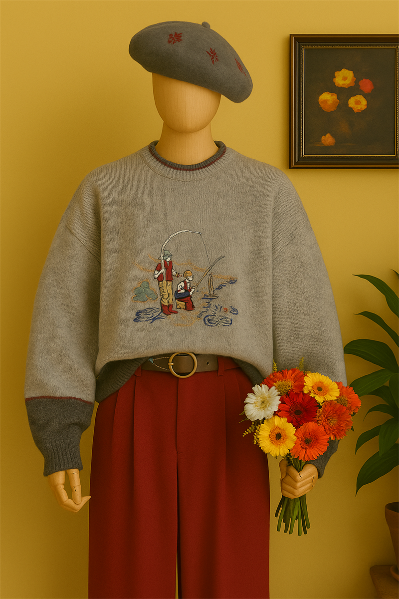 90s Fishermans Wool Örgü Kazak