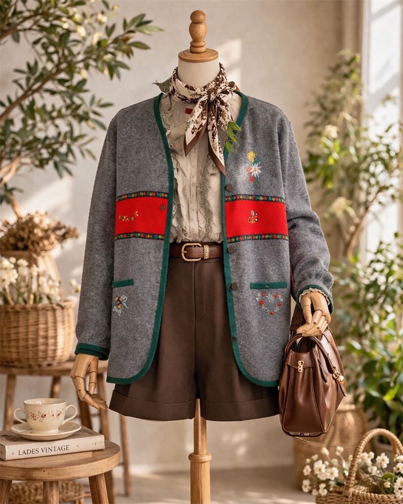 90s Floral Fleece Vest Ceket&Hırka