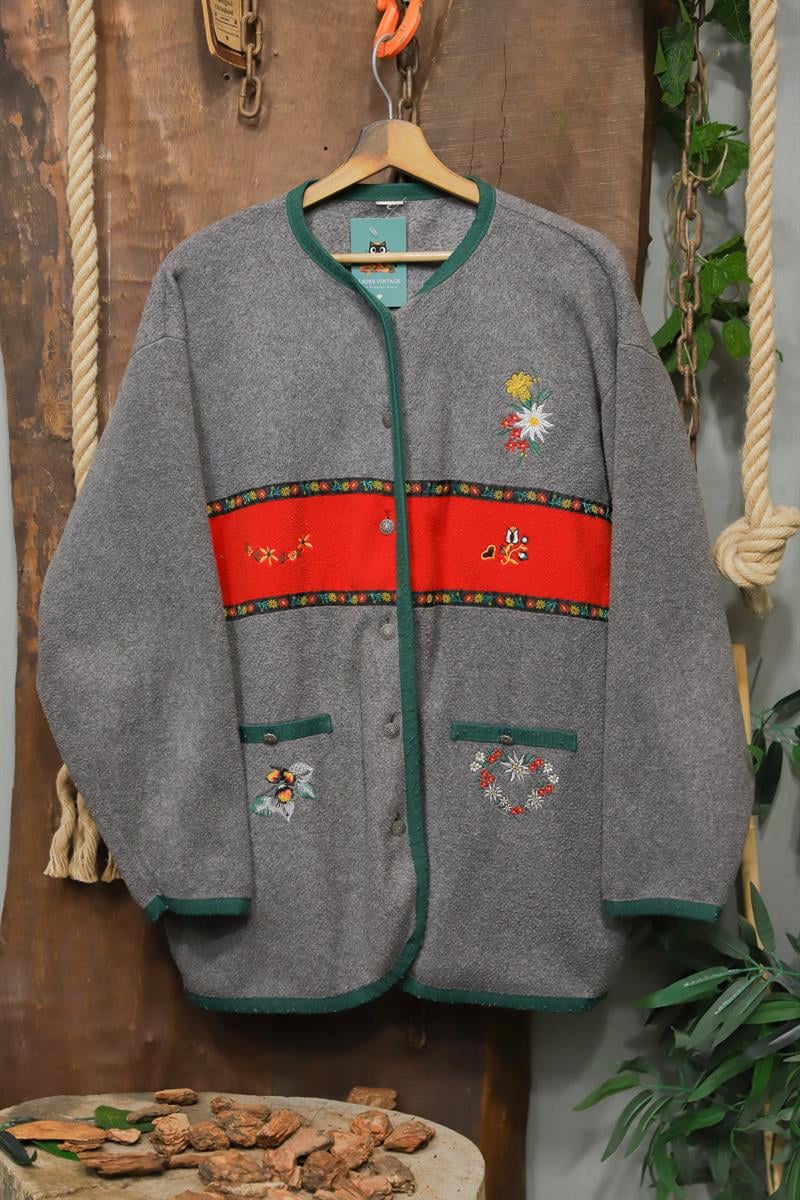 90s Floral Fleece Vest Ceket&Hırka