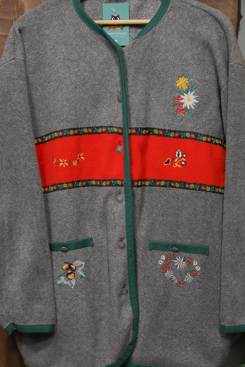 90s Floral Fleece Vest Ceket&Hırka