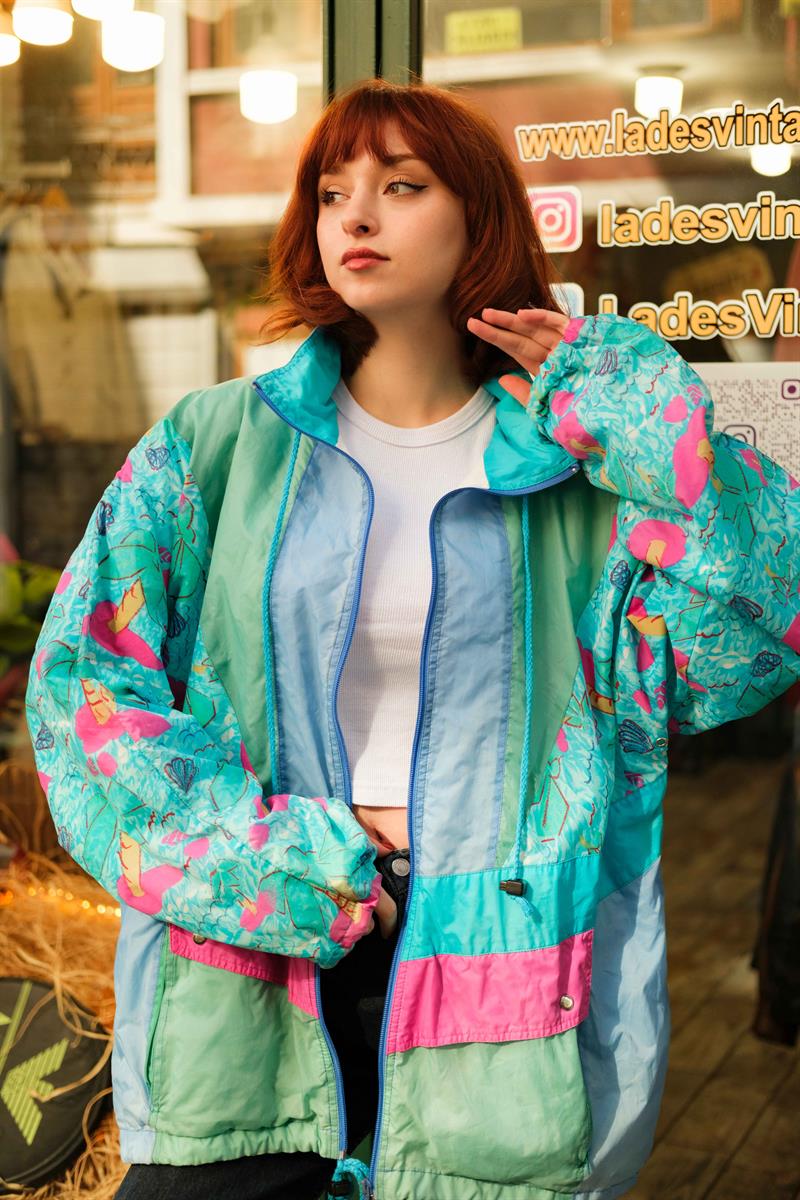 90s France Desenli Unisex Ceket