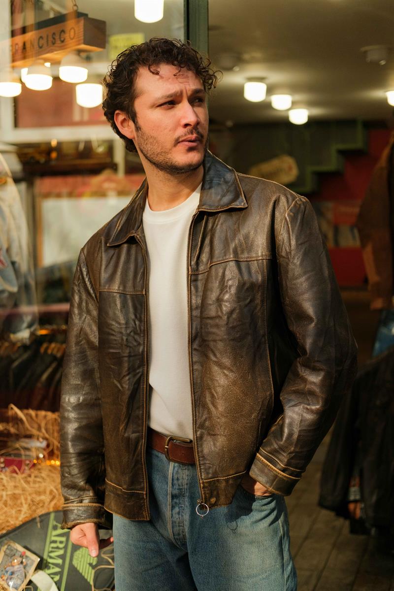 90s Italy VIA Acı Kahve Renk Unisex Biker Deri Ceket