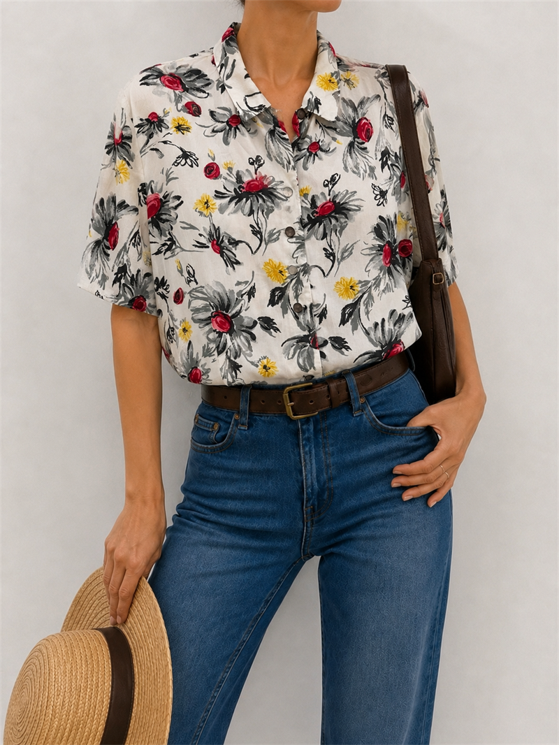 90s Klasik Yaka Casual Gömlek