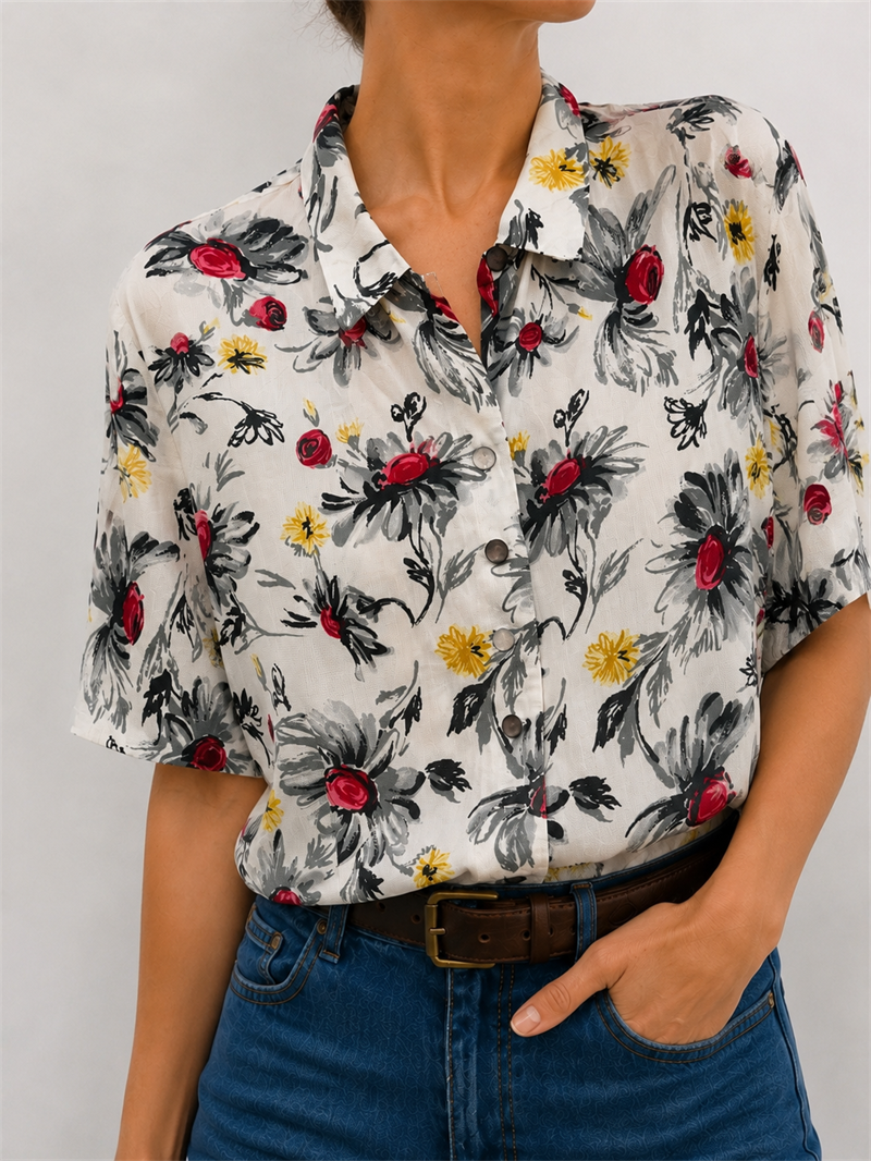 90s Klasik Yaka Casual Gömlek