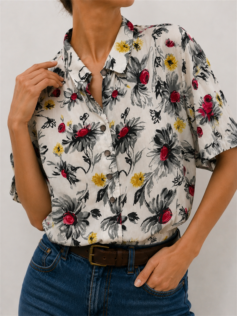 90s Klasik Yaka Casual Gömlek