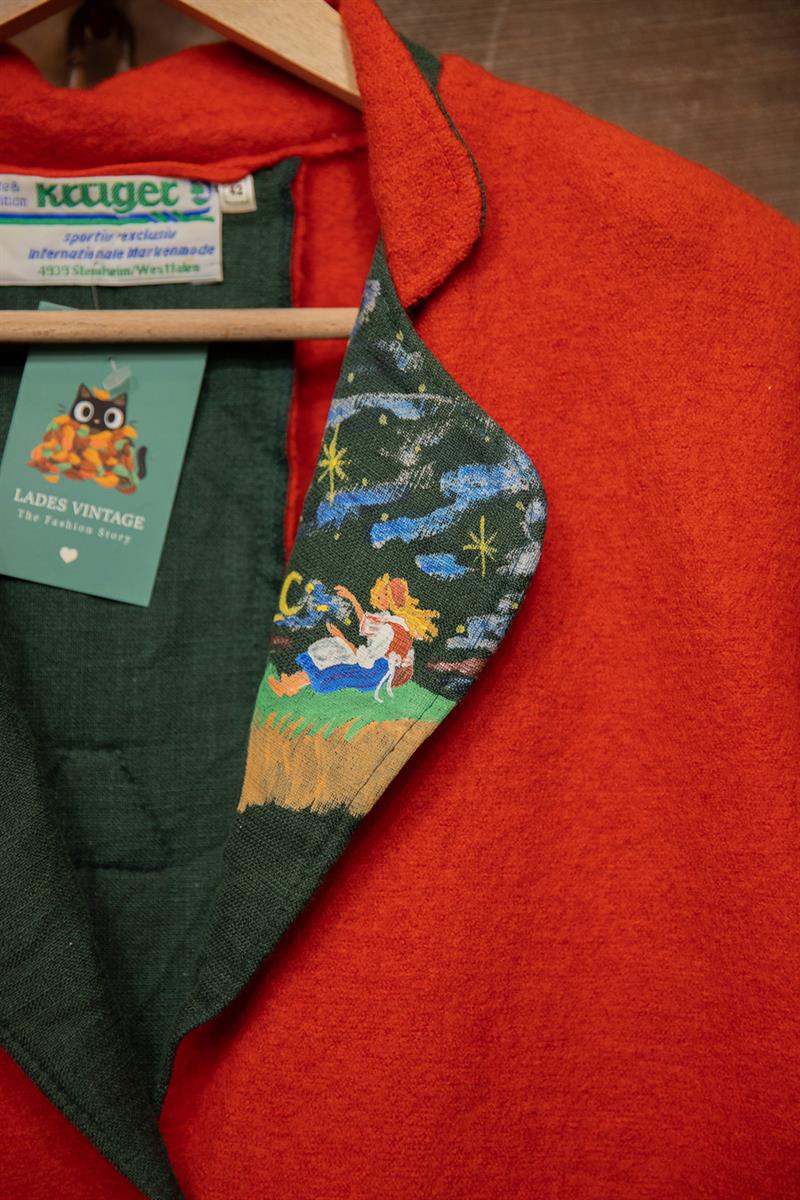 90s Kruget Red Wool Blazer Wool Ceket