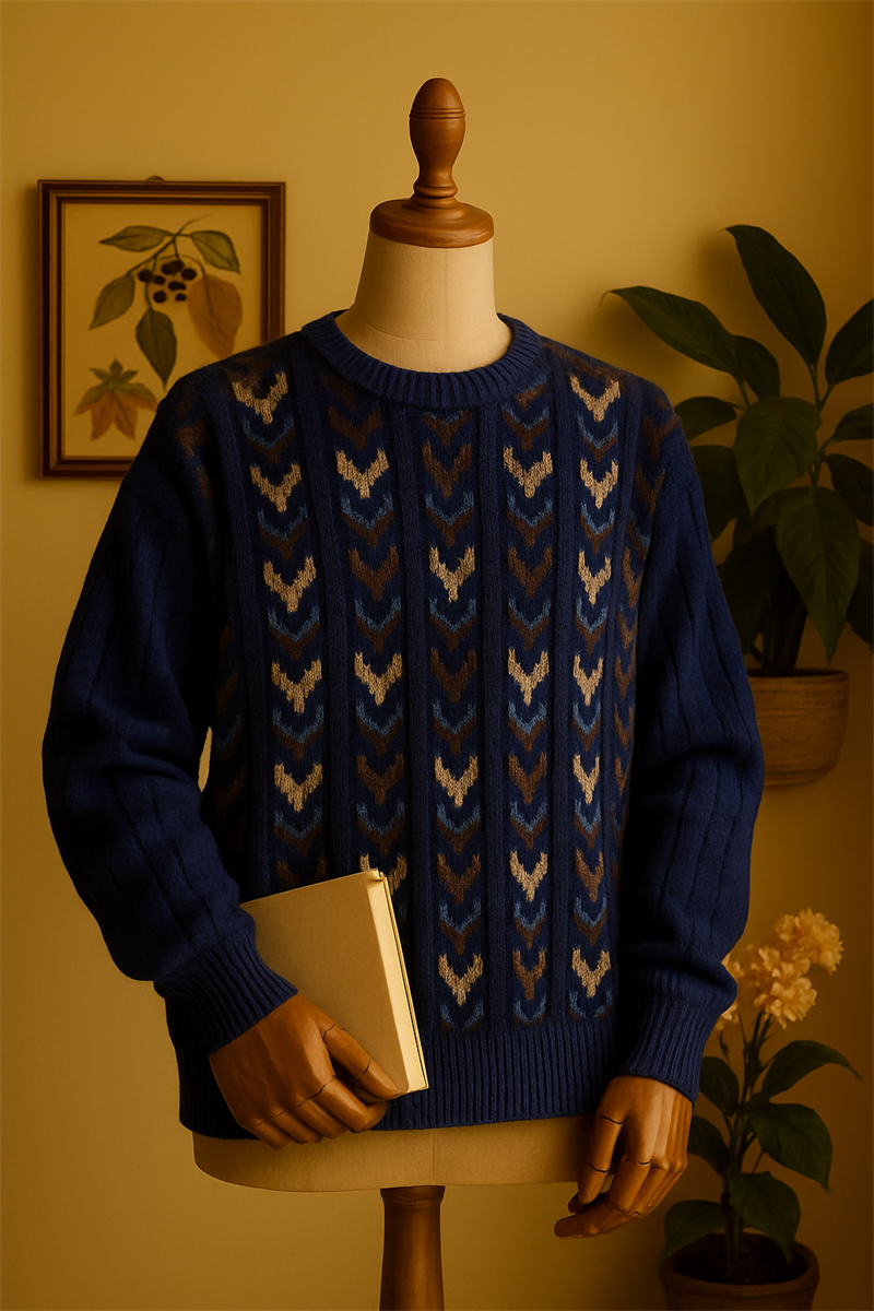 90s Lacivert Oversize Kazak