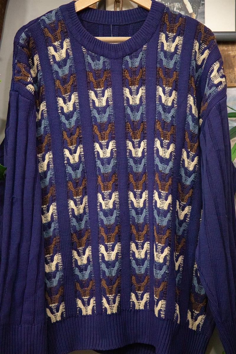 90s Lacivert Oversize Kazak