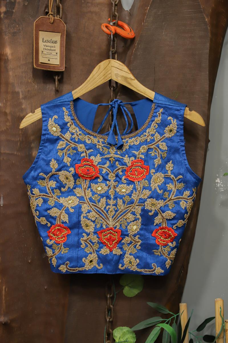 90s Nakışlı Boho Crop