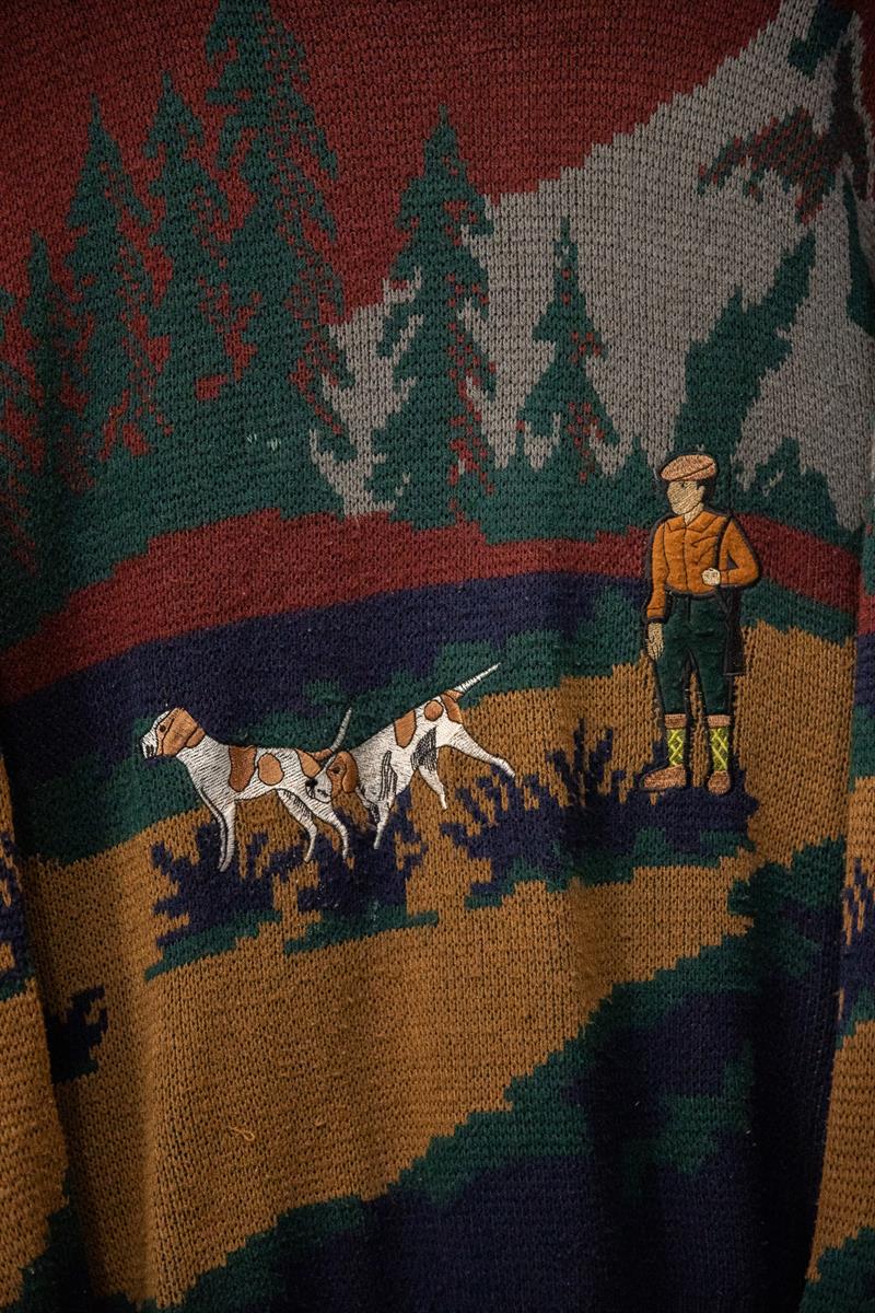 90s Nature Wool İşlemeli Kazak