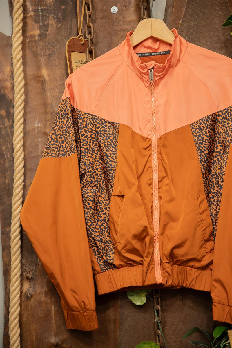 90s Neon Leopard Bomber Ceket