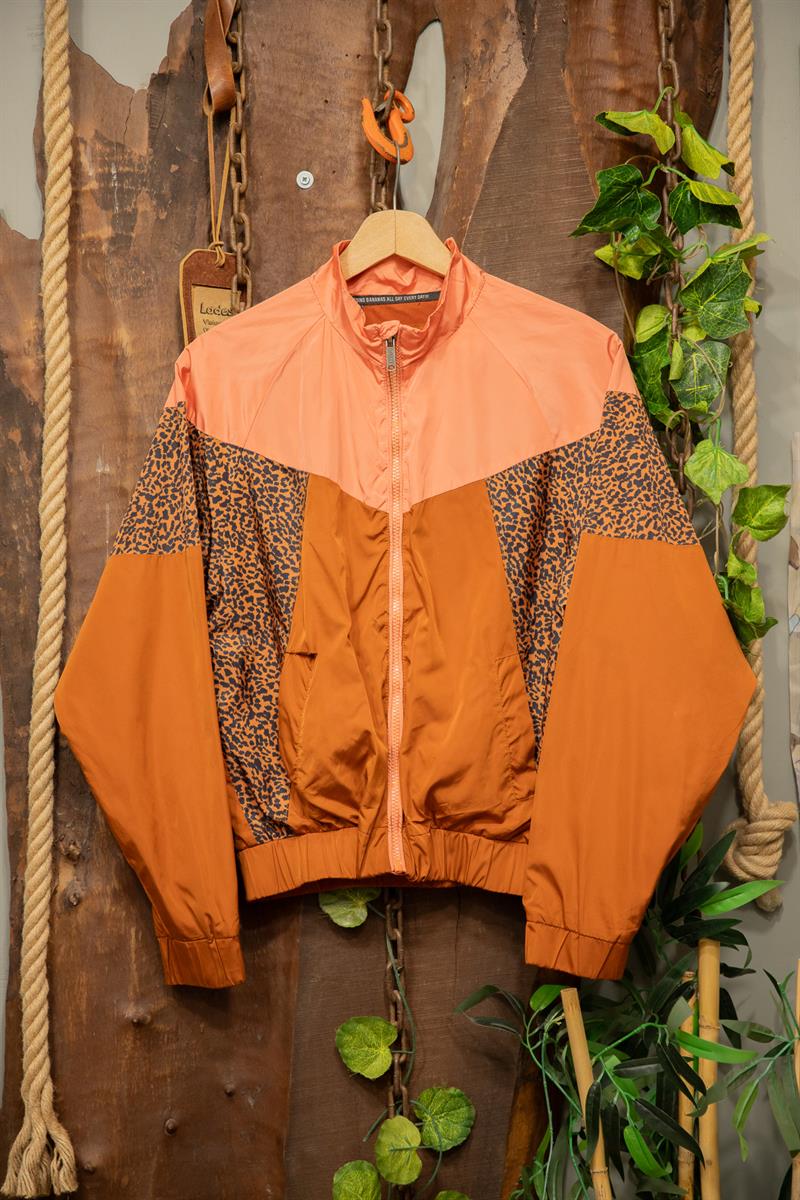 90s Neon Leopard Bomber Ceket