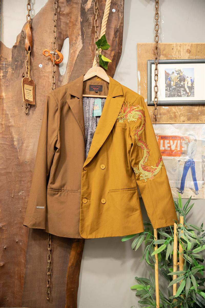 90s Oriental Dragon Nakış Ceket