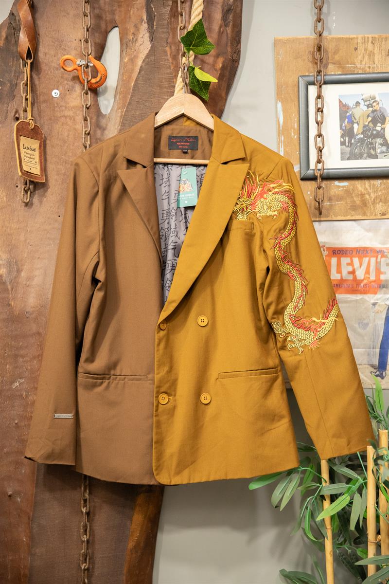 90s Oriental Dragon Nakış Ceket