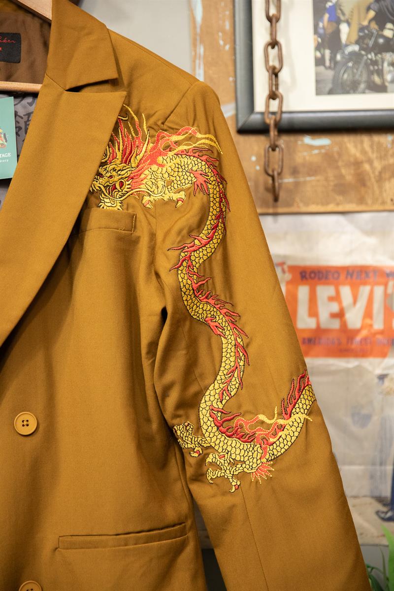 90s Oriental Dragon Nakış Ceket