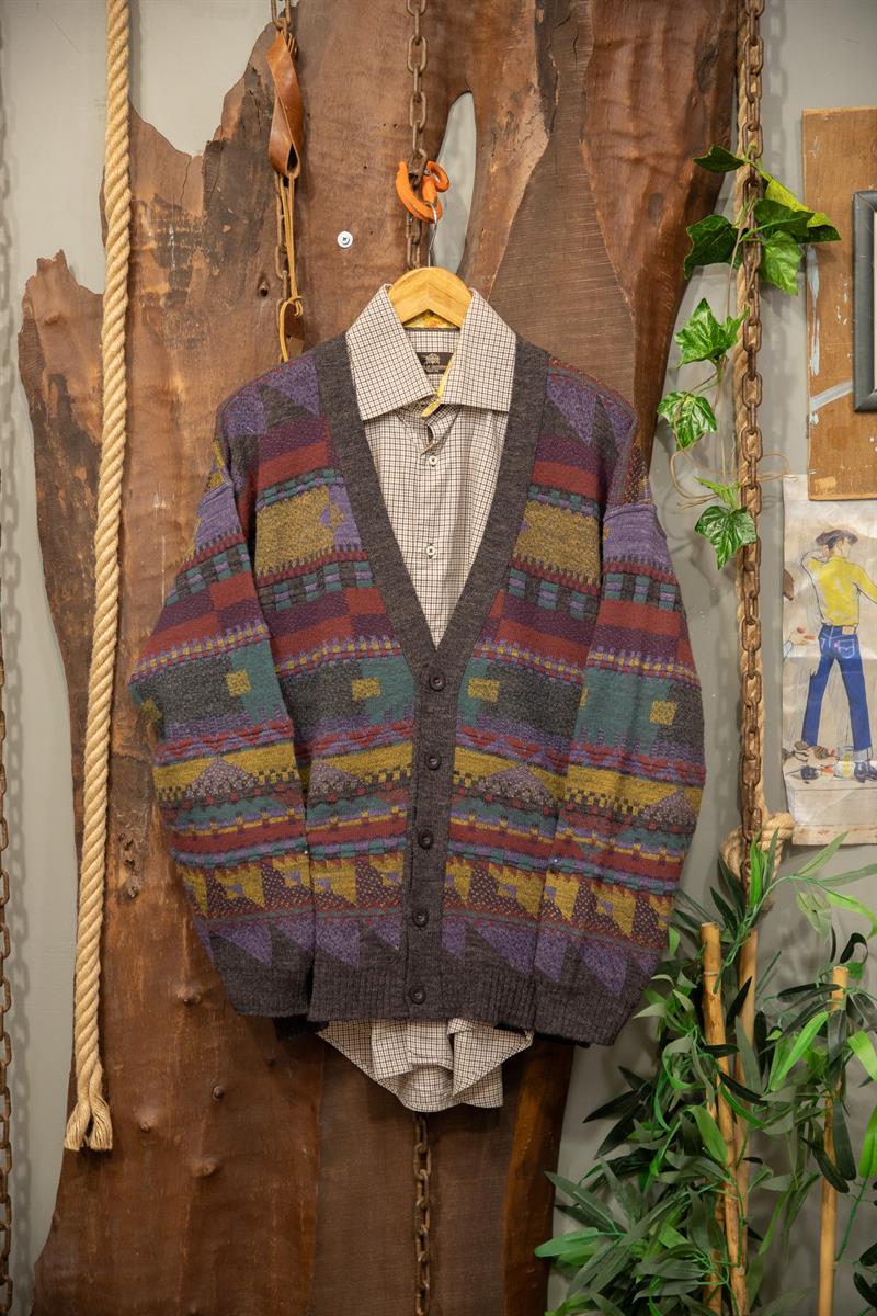 90s Oversize Etnik Hırka