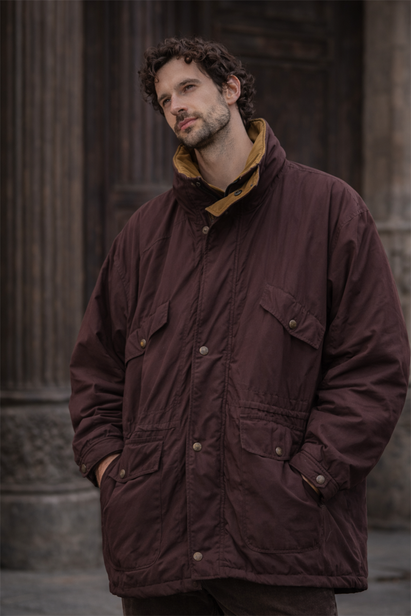 90s Oversize Purple Long Coat/Mont