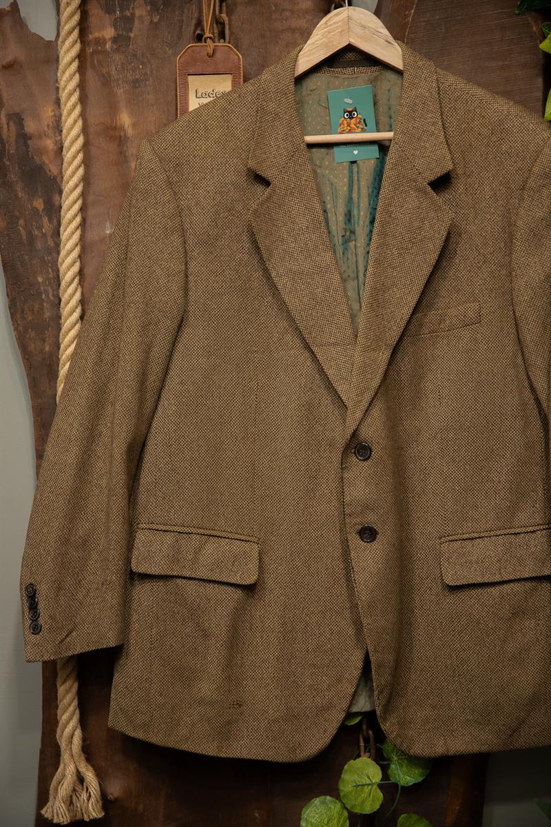 90s Plaid Tweed Blazer Ceket