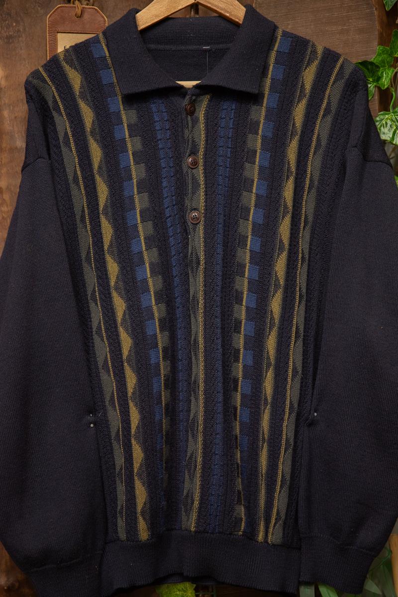 90s Polo Yaka Navy Kazak