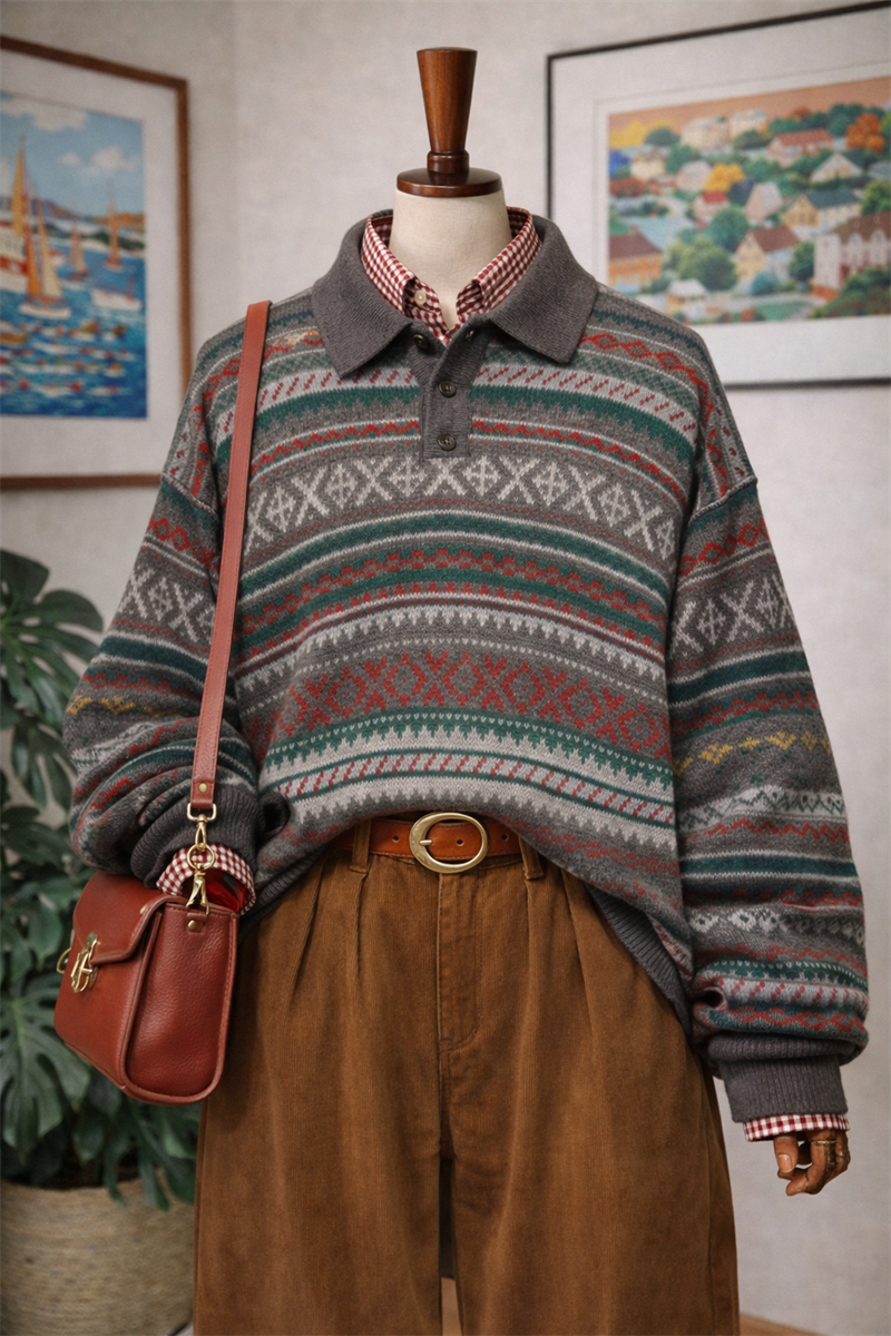 90s Polo Yaka Nordic Kazak
