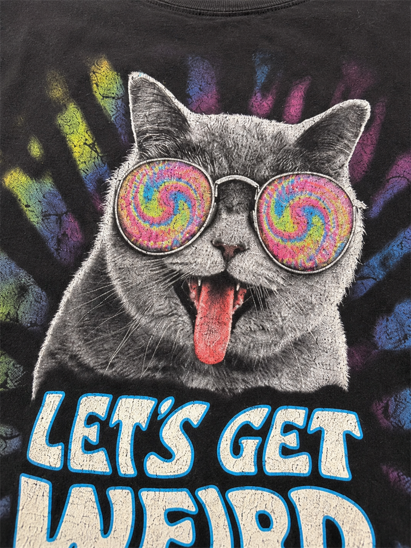 90s Pop-Art Kedi Grafik Baskılı Tişört