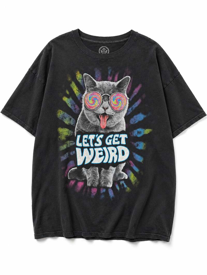 90s Pop-Art Kedi Grafik Baskılı Tişört