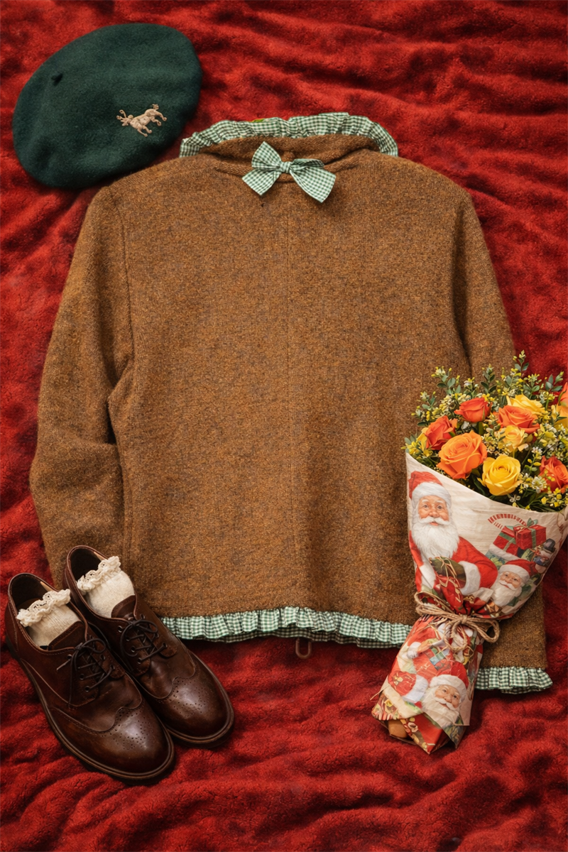 90s Pötikare Fırfırlı Wool Hırka/Ceket