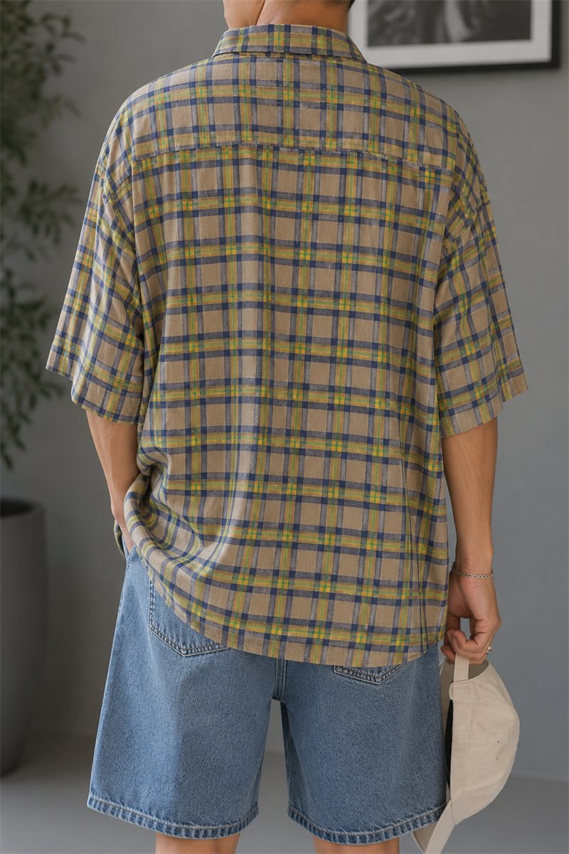 90s Preppy Plaid Ekose Gömlek