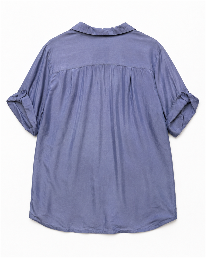 90s Purple Dökümlü Gömlek