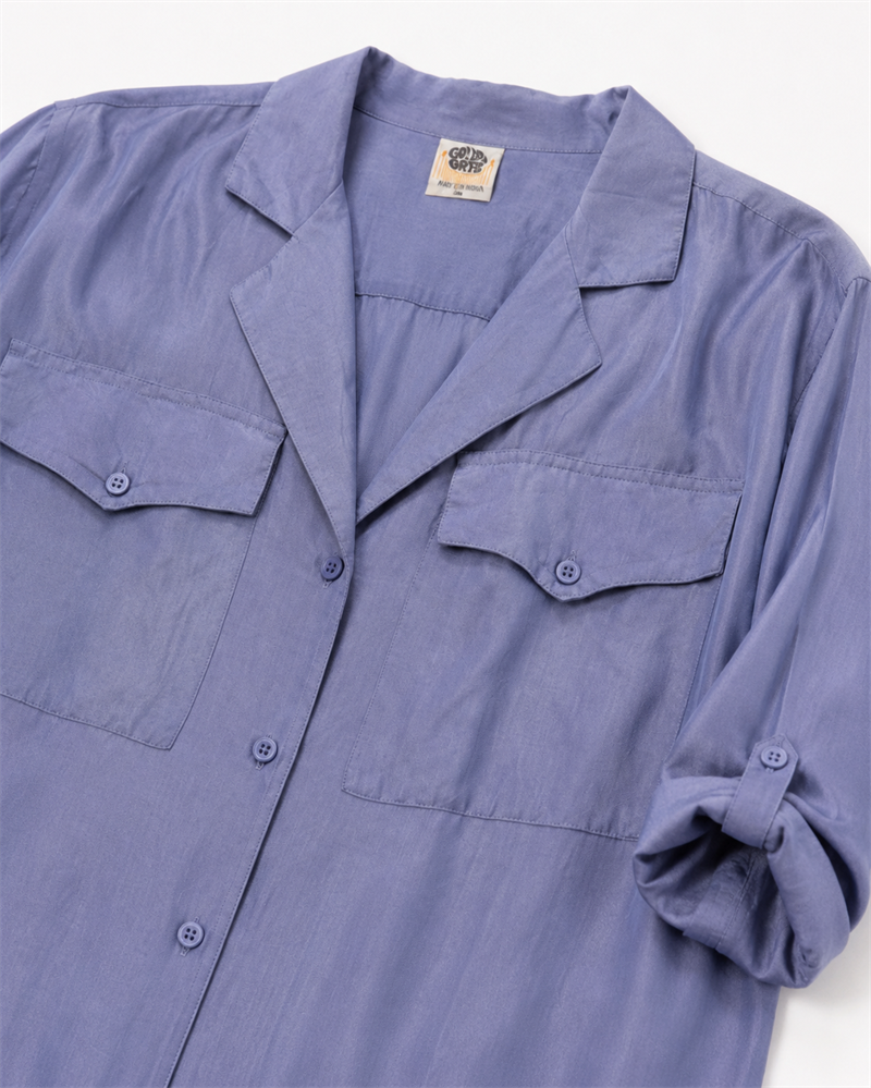 90s Purple Dökümlü Gömlek