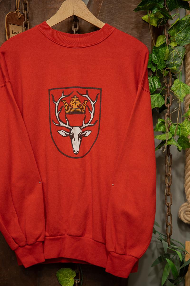 90s Red Stag Oversize Sweatshirt