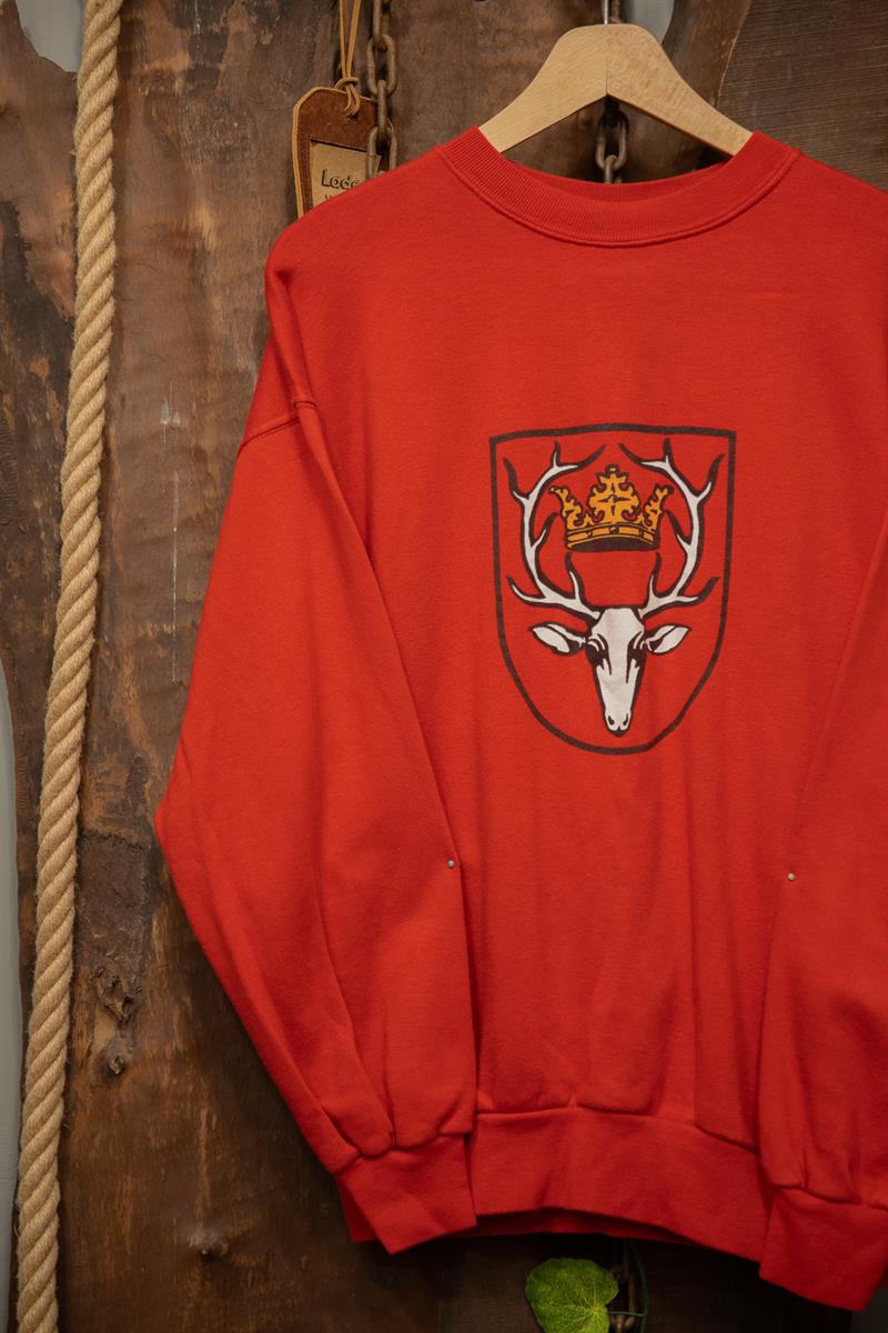 90s Red Stag Oversize Sweatshirt