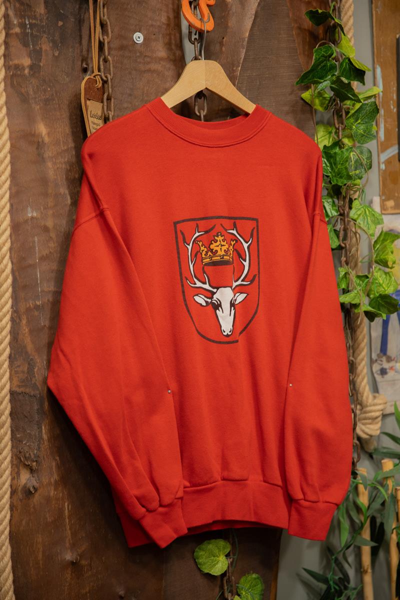 90s Red Stag Oversize Sweatshirt