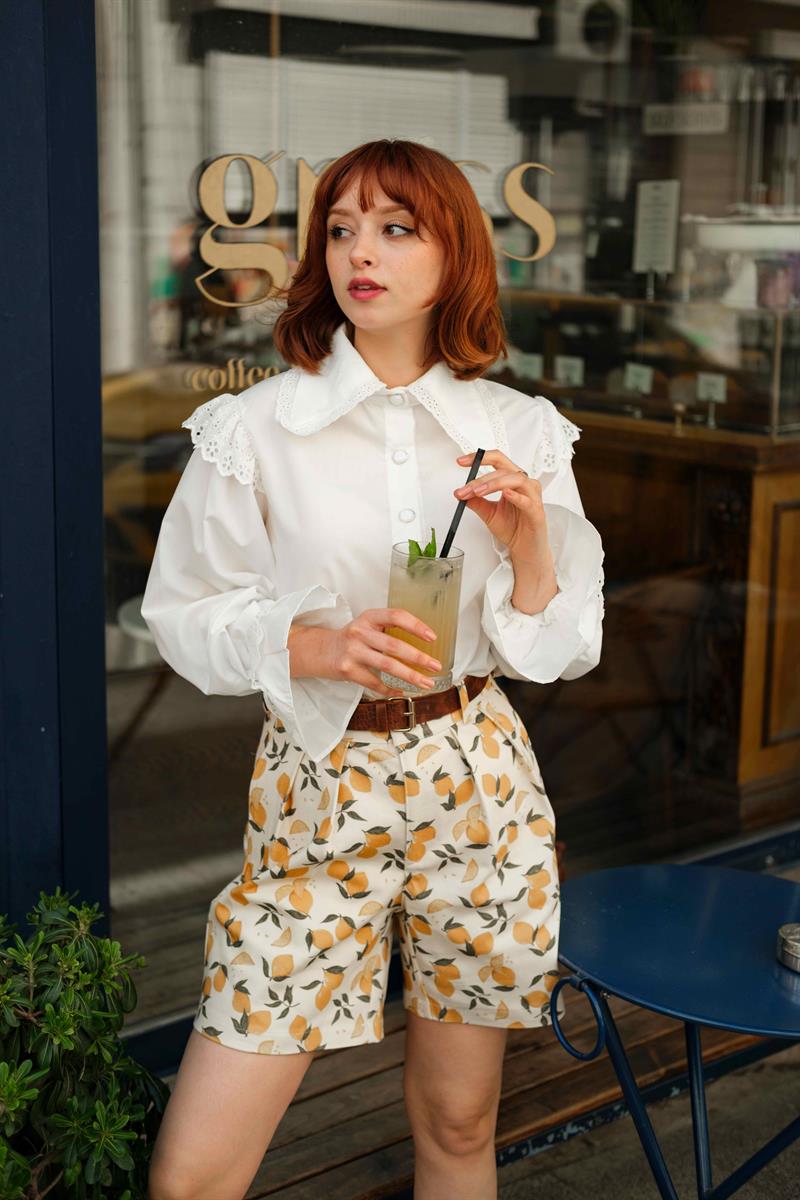 90s Retro Naturel Lemone Şort