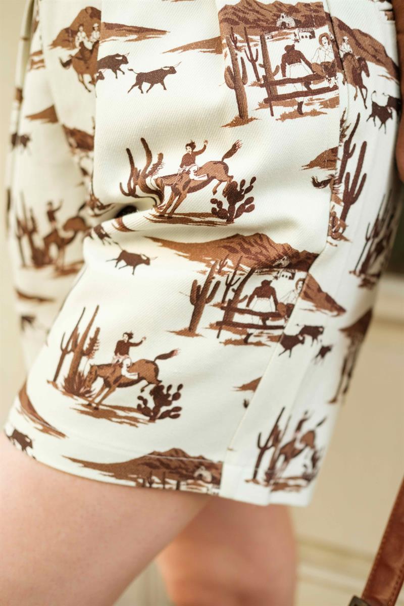 90s Retro Western Şort