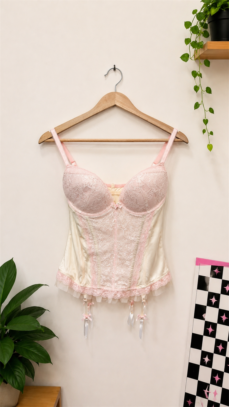 90s Romantik Lingerie Dantelli Korse