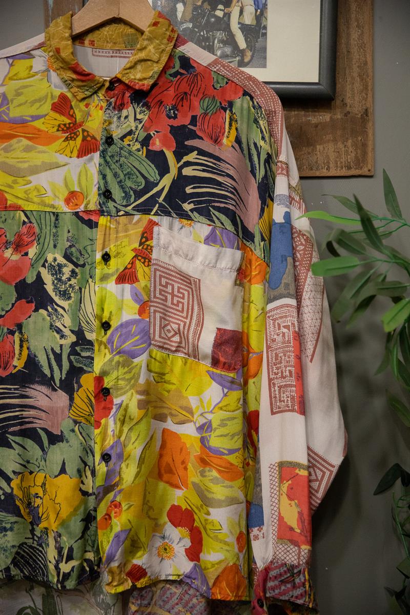 90s Salaş Renkli Gömlek