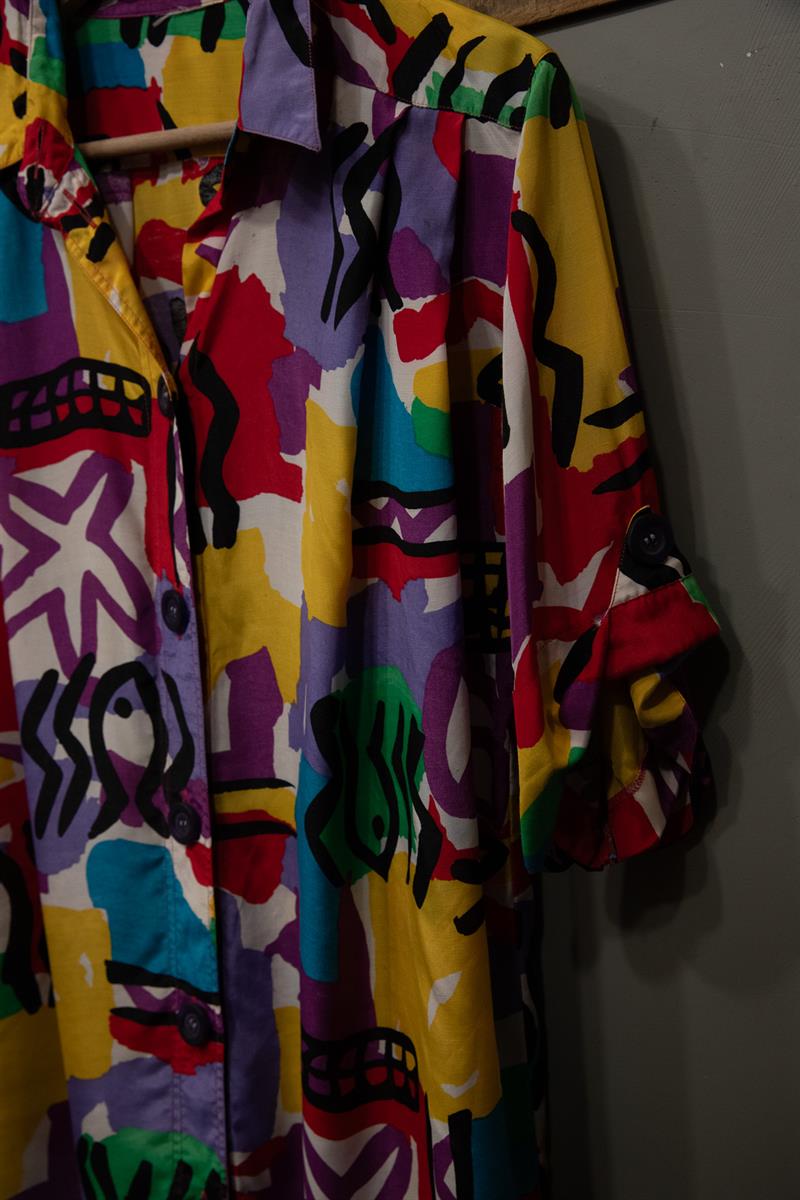 90s Salaş Renkli Gömlek