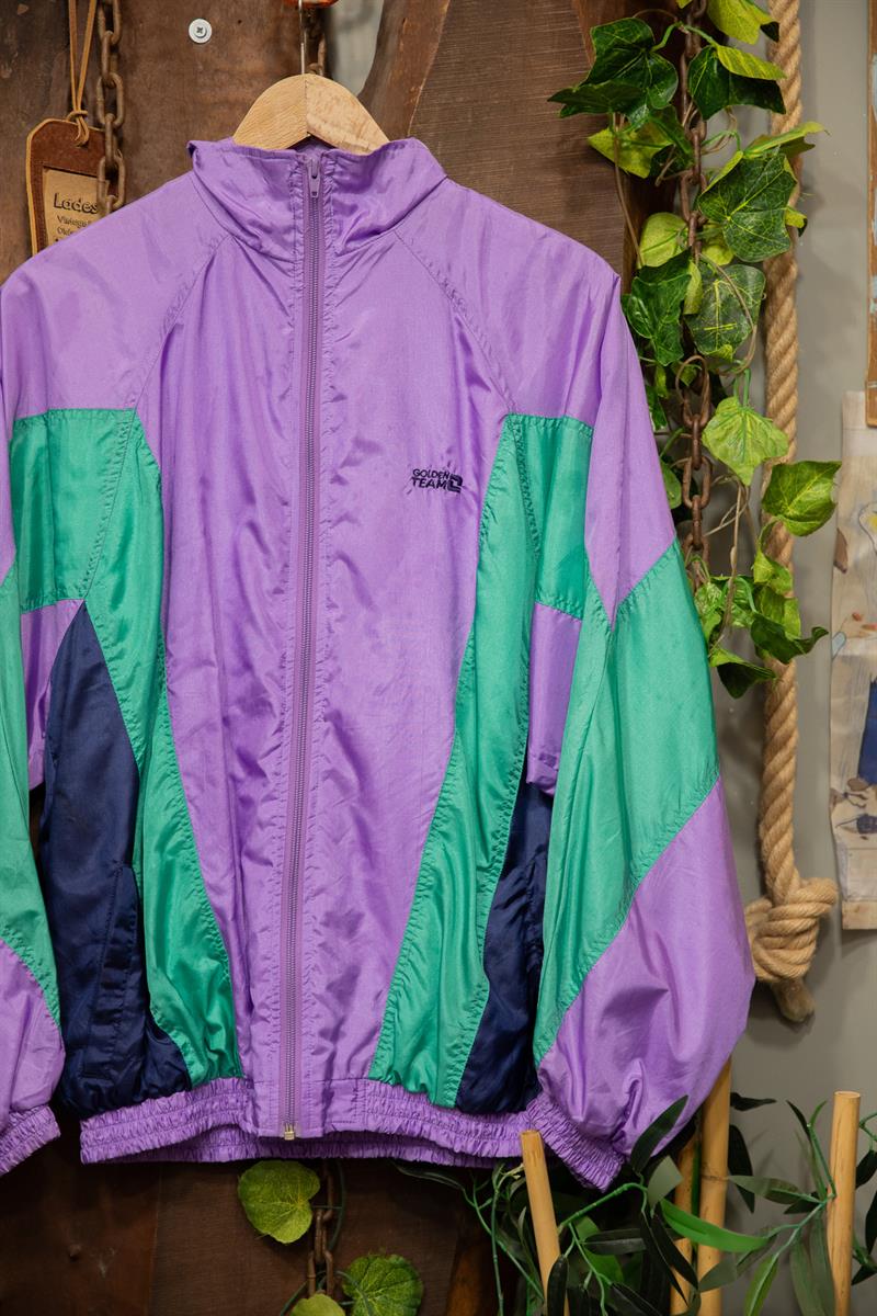90s Shiny Purple Bomber Ceket