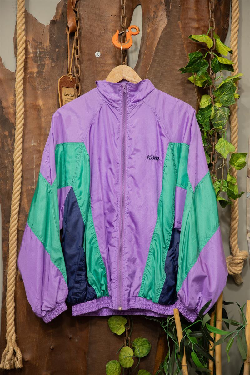 90s Shiny Purple Bomber Ceket