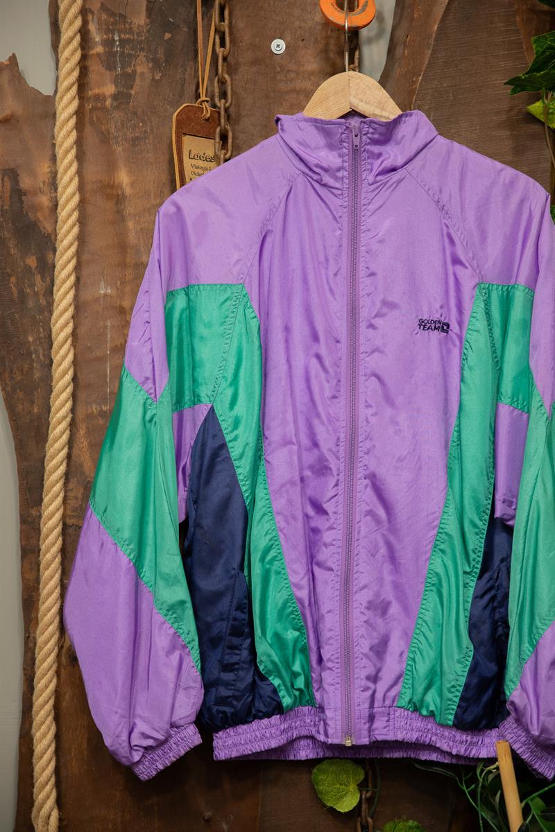 90s Shiny Purple Bomber Ceket