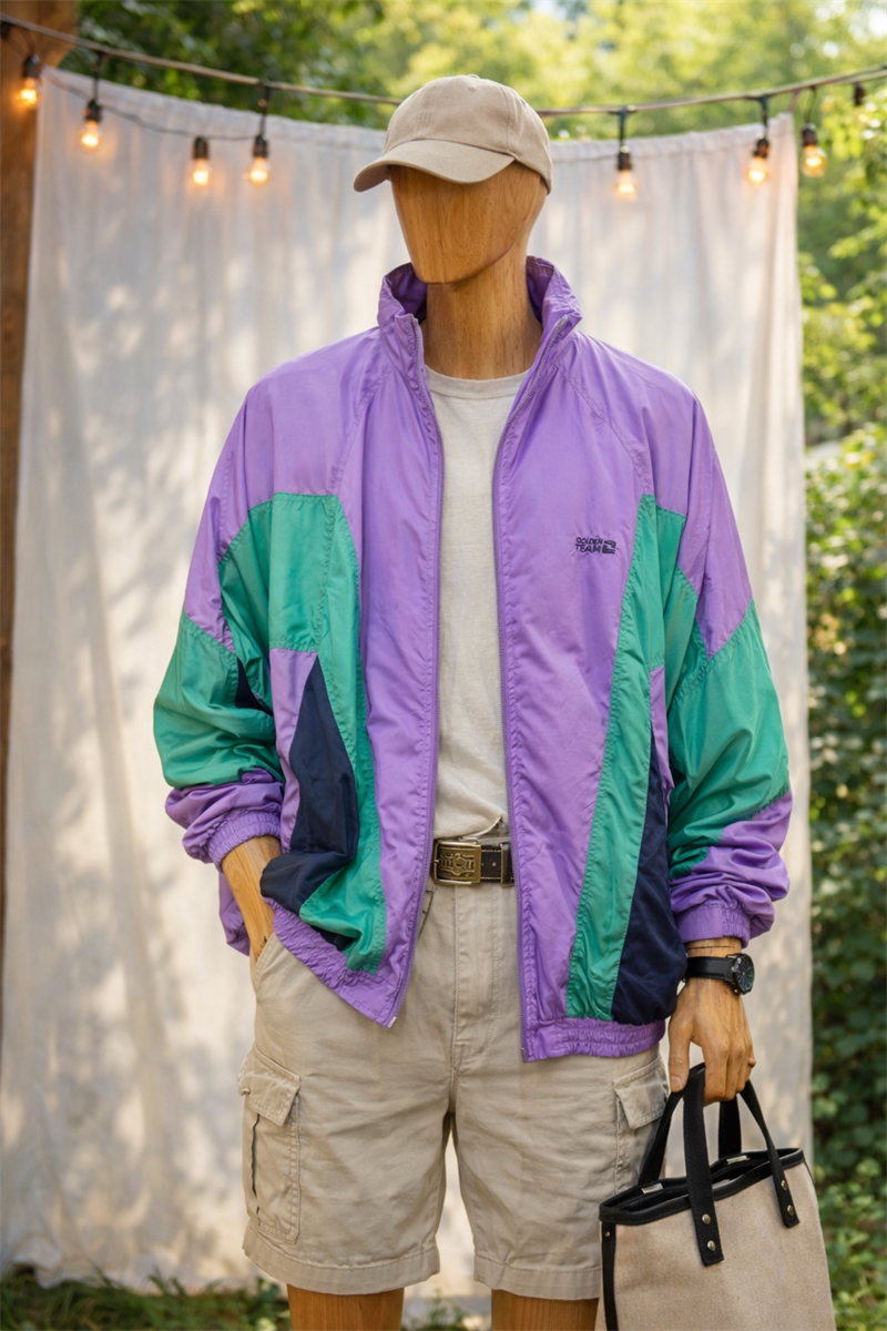 90s Shiny Purple Bomber Ceket