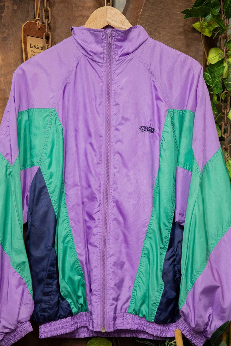 90s Shiny Purple Bomber Ceket