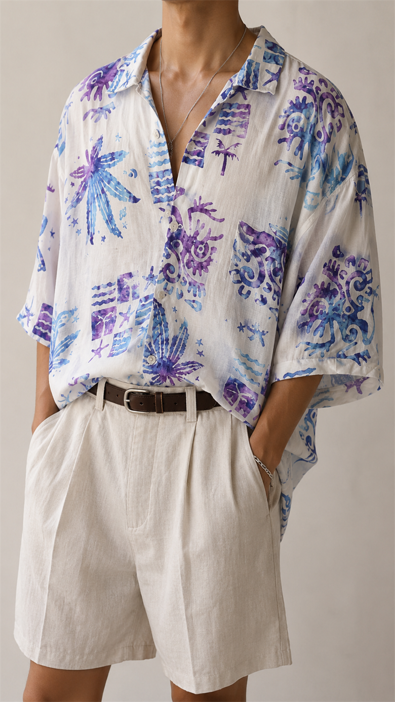 90s Surf&Hawaiian Oversize Gömlek